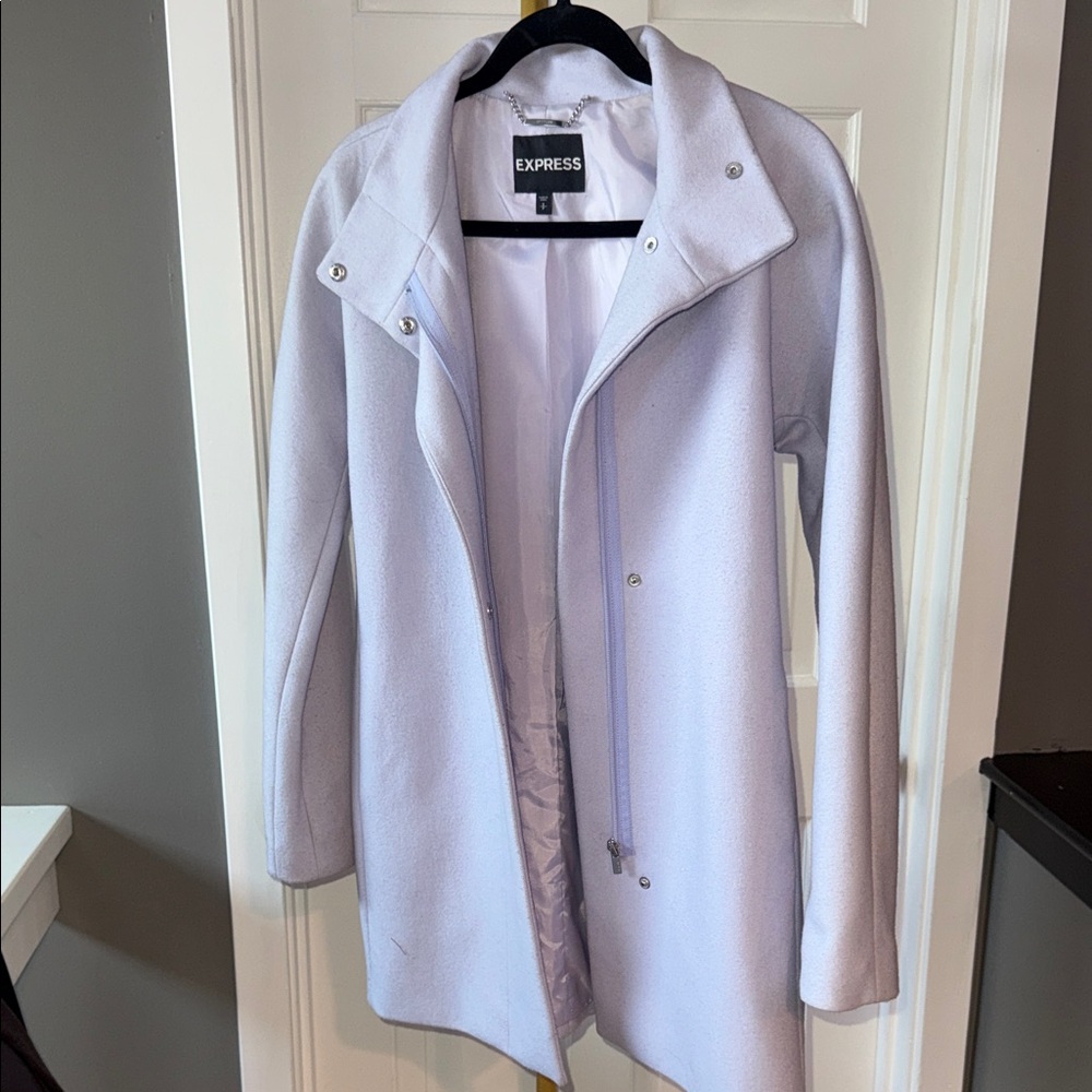 Express Women's Soft Lavender Trench Coat